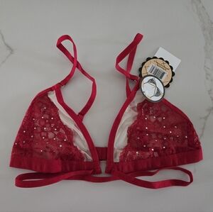 NWT Red Lace Wrap Bra
